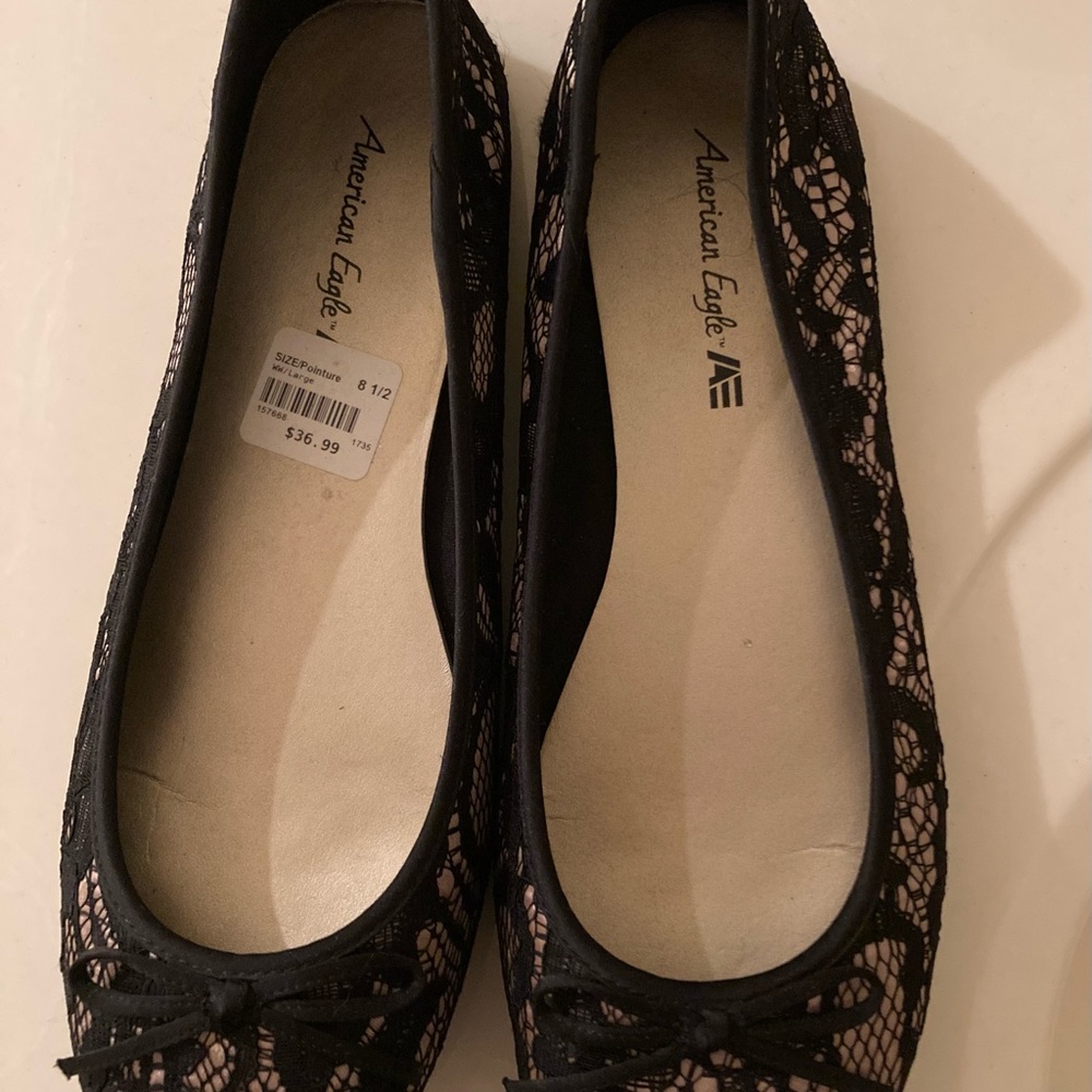 American Eagle Outfitters Black Lace Women's Flats